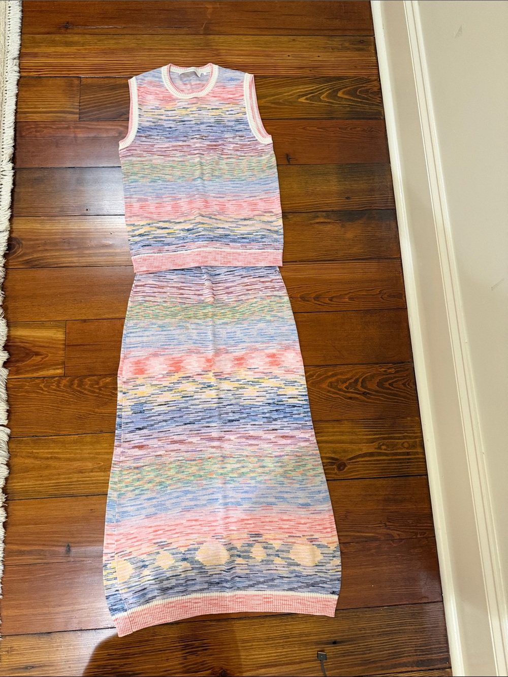 Zimmermann Pastel Multicolor Knit Skirt Set - Pink, Blue, Green, Cream